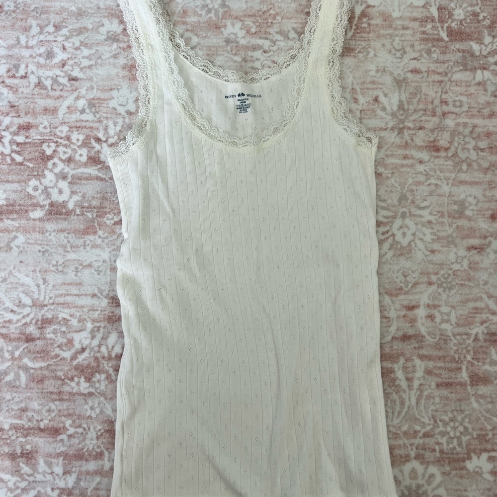 Brandy Melville Women's Lace Trim Tank Top